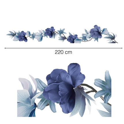 Guirlande de fleurs d'Halloween grises 2.2m