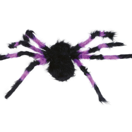 Fausse araignée noire mauve 75cm