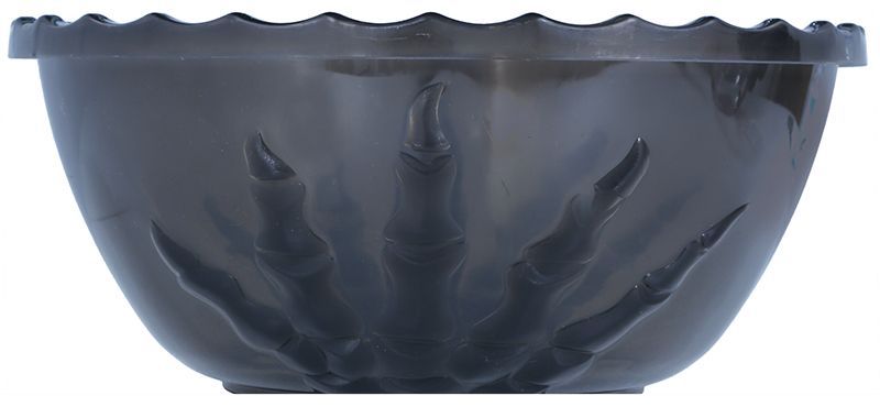 Décoration de table noire pour Halloween Bol à main squelette