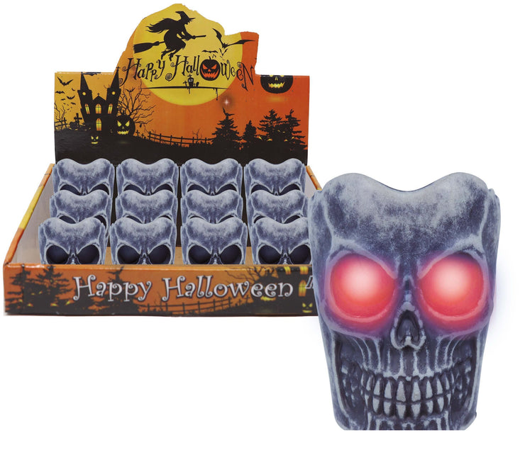 Décoration de table Halloween Bougie tête de mort 6cm