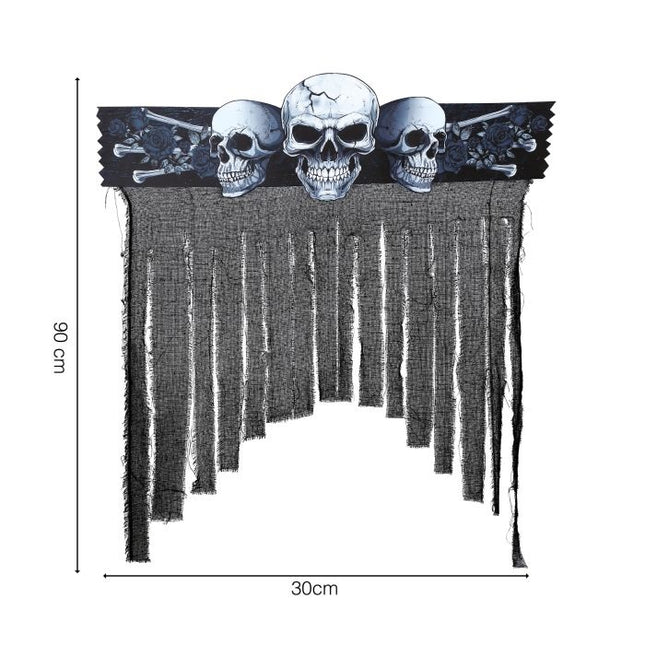 Rideau de porte Halloween Squelette