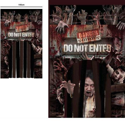 Rideau de porte Halloween Dont Enter 2.45m