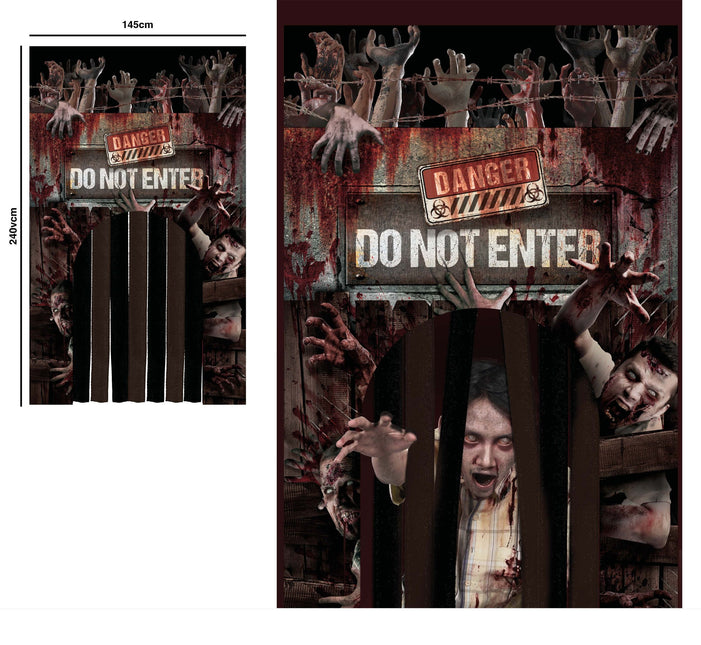 Rideau de porte Halloween Dont Enter 2.45m