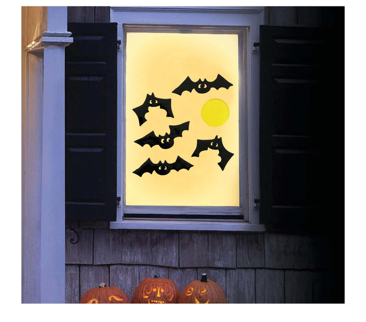 Décoration de fenêtre Halloween Chauves-souris