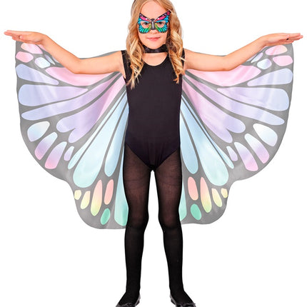 Masque pour les yeux et les ailes de papillon violet/rose