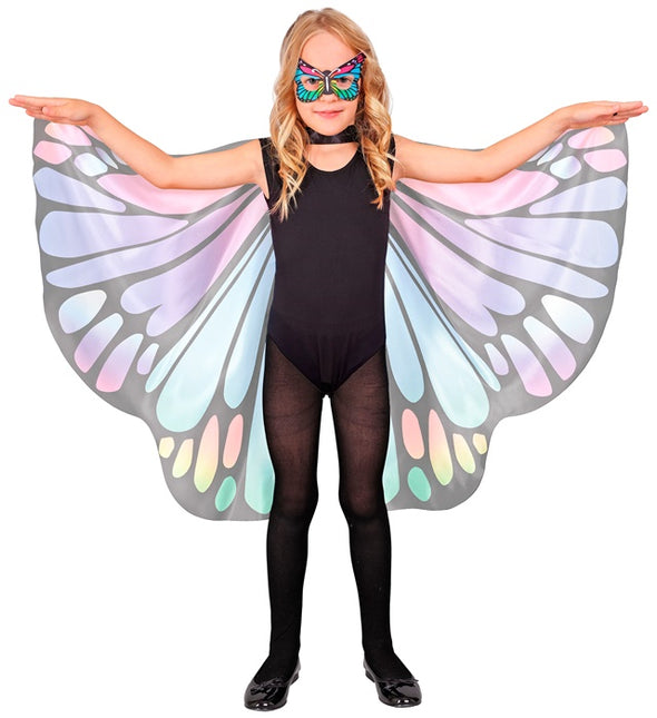 Masque pour les yeux et les ailes de papillon violet/rose