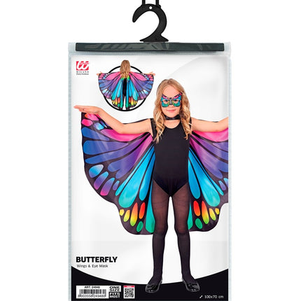 Masque pour les yeux et les ailes de papillon violet/rose