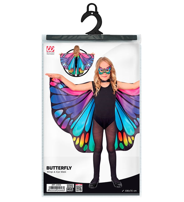 Masque pour les yeux et les ailes de papillon violet/rose