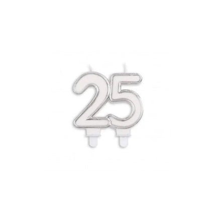 25 Jaar Kaars Zilveren Rand 7cm van VDV Benefit koop je bij Partywinkel