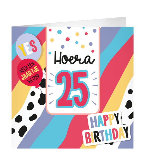 25 Jaar Wenskaart 23cm - Partywinkel - 8716764239106