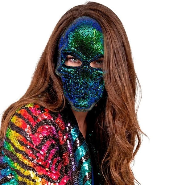 Masque de squelette à paillettes
