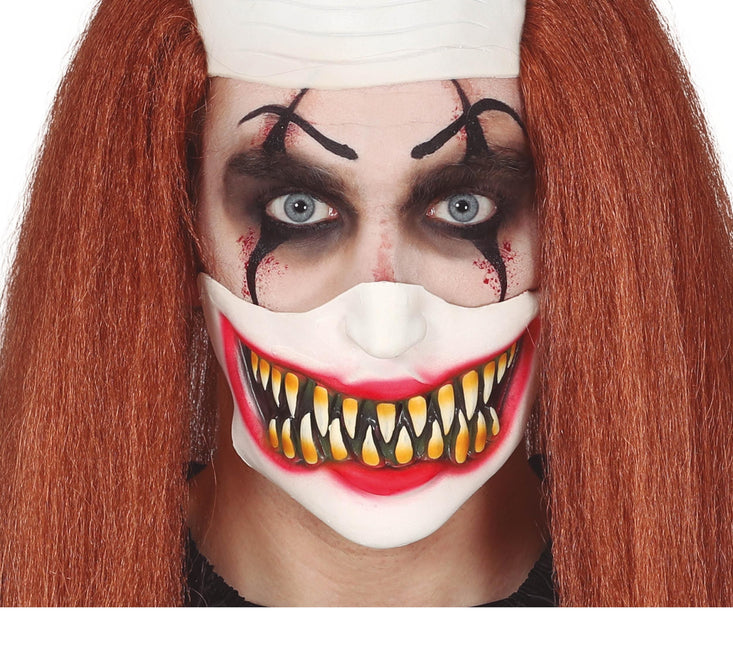 Demi-masque d'Halloween Visage de clown