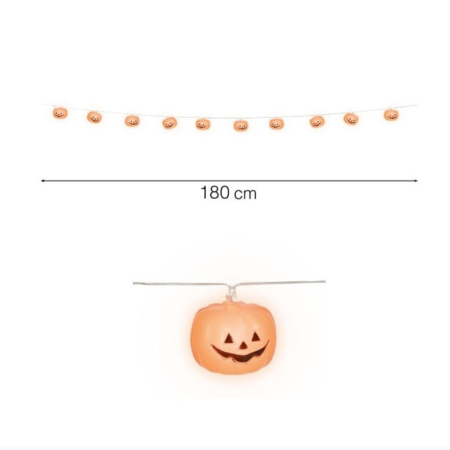 Guirlande lumineuse Halloween Citrouille 1.8m
