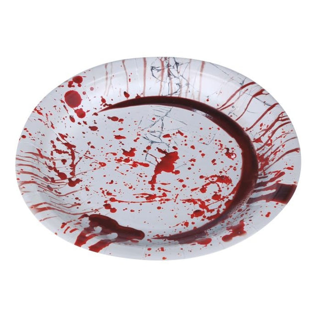 Assiettes sanglantes Halloween 23cm 6pcs