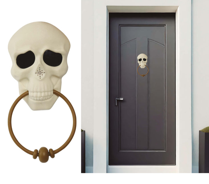 Poignée de porte squelette d'Halloween avec son 30cm