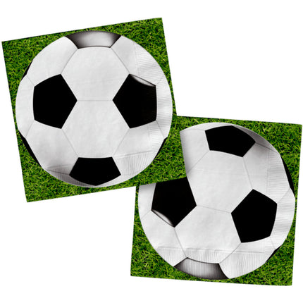 Serviettes - football - 33 x 33 cm - 20 pièces
