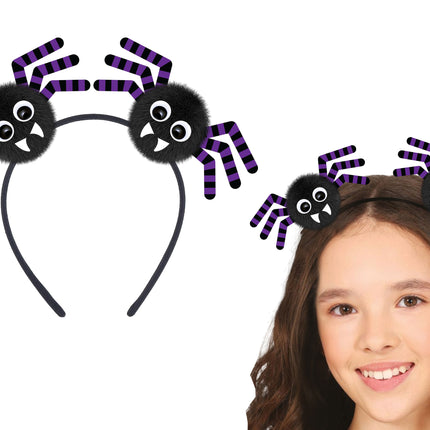 Bandeau d'Halloween Araignées noires