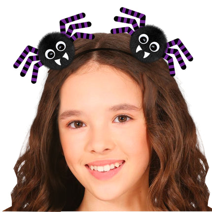Bandeau d'Halloween Araignées noires