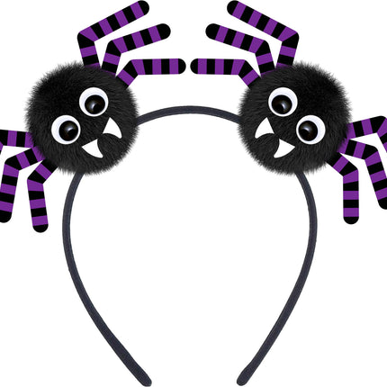 Bandeau d'Halloween Araignées noires