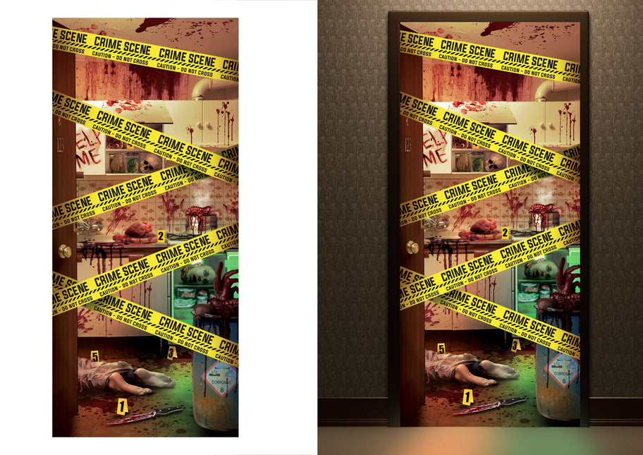 Halloween Door Poster Crime Scene 1.8m