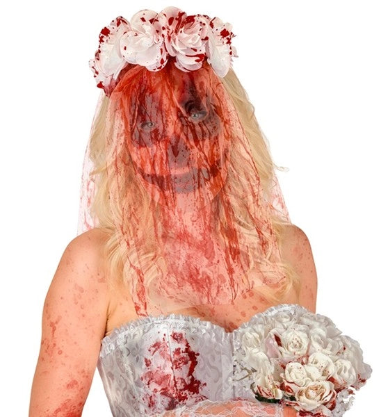 Masque de mariée ensanglanté avec voile