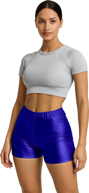 Short bleu métallisé