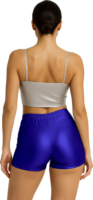 Short bleu métallisé