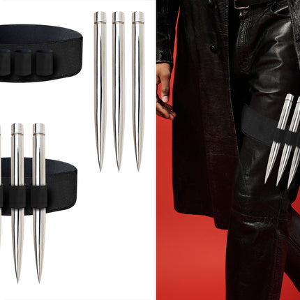 Ensemble d'armes factices d'Halloween Courroie de balles 20 cm 4 pièces