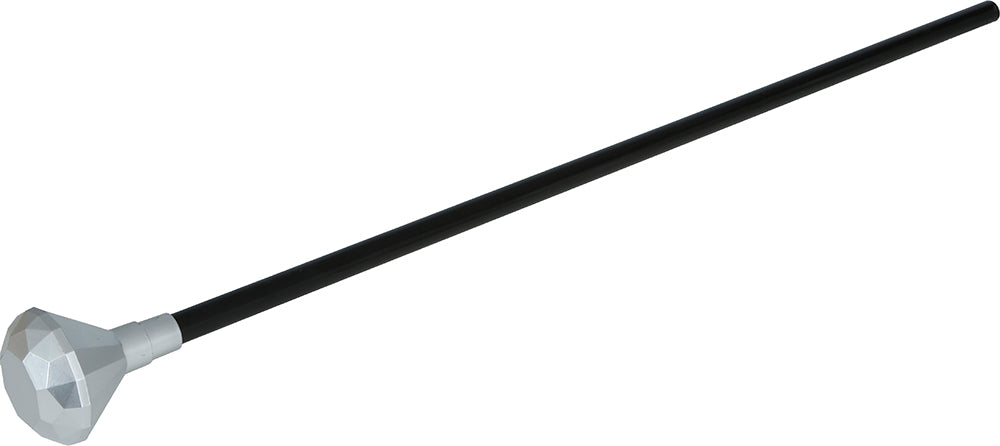 Bâton de marche en argent noir avec pommeau en diamant 85cm