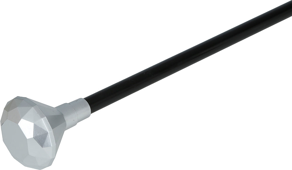 Bâton de marche en argent noir avec pommeau en diamant 85cm