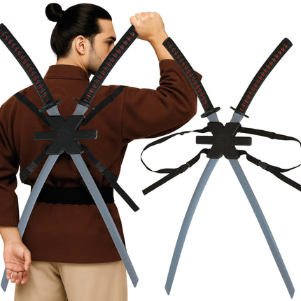 Faux sabre noir Samurai 95cm 2pcs