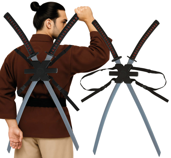 Faux sabre noir Samurai 95cm 2pcs