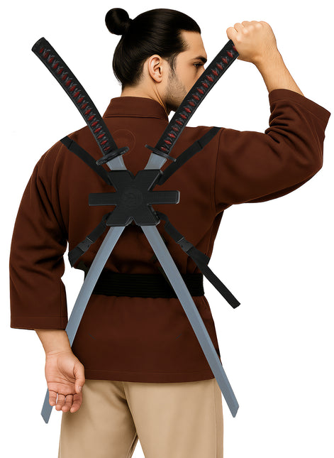 Faux sabre noir Samurai 95cm 2pcs