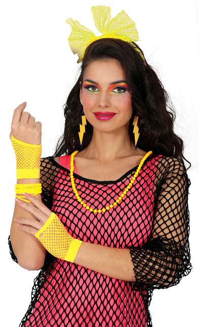 Neon 80S Set d'accessoires jaune 5 pièces