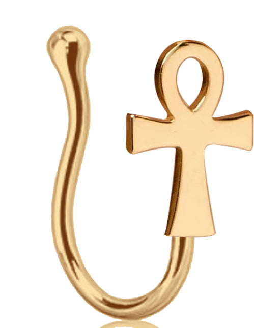 Faux piercing au nez en or