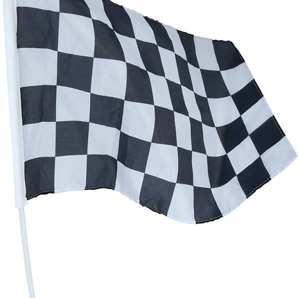 Drapeau de course noir et blanc 45x30 cm