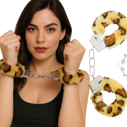Menottes en léopard Marron Beige