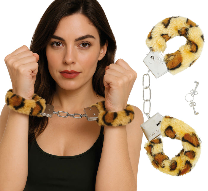 Menottes en léopard Marron Beige