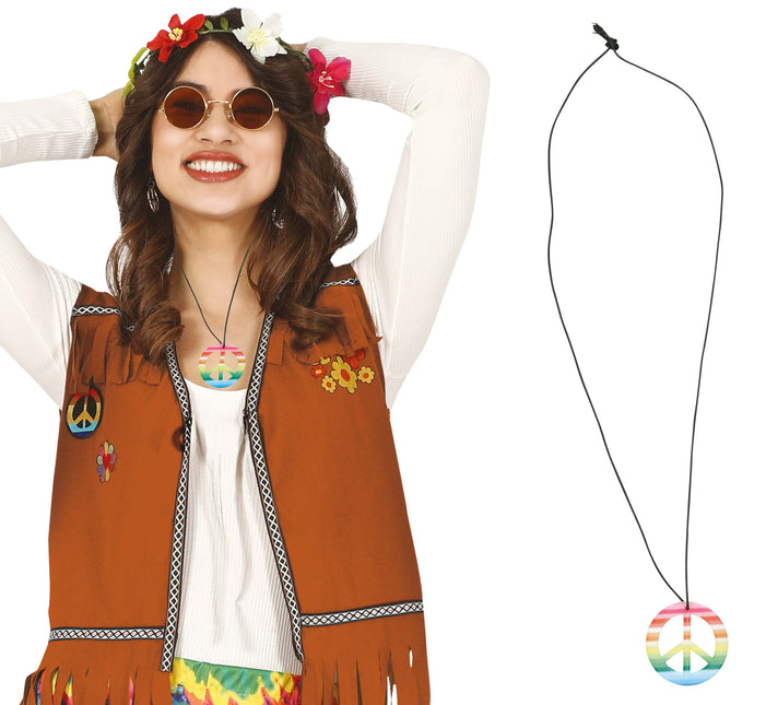 Pendentif hippie multicolore 6 cm