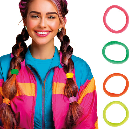 Sachet de 5 élastiques à cheveux fluo assortis