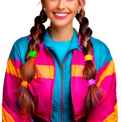 Sachet de 5 élastiques à cheveux fluo assortis