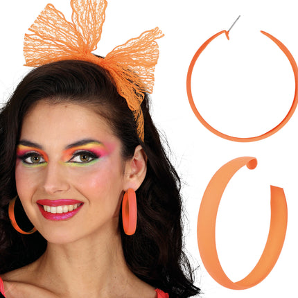 Boucles d'oreilles néon orange