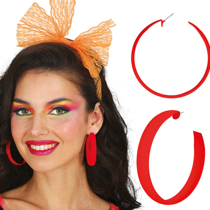 Boucles d'oreilles néon rouges