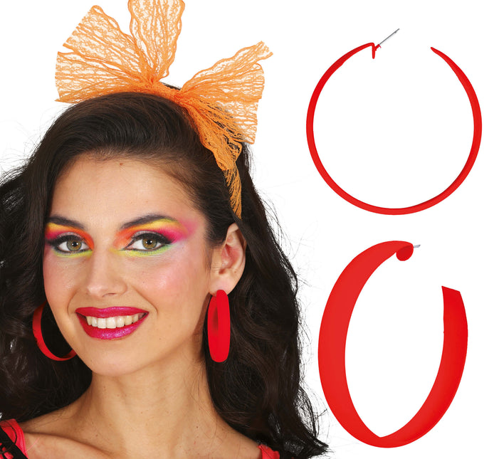 Boucles d'oreilles néon rouges