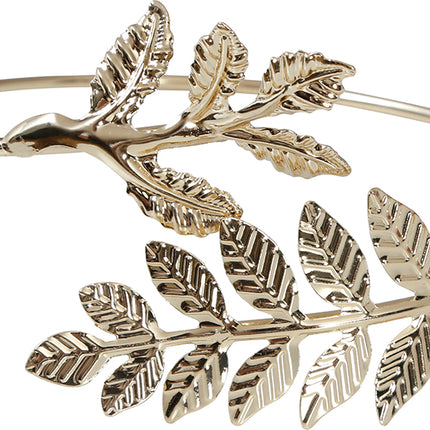 Bracelet en métal en forme de laurier