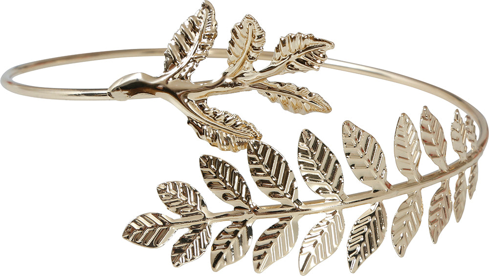 Bracelet en métal en forme de laurier
