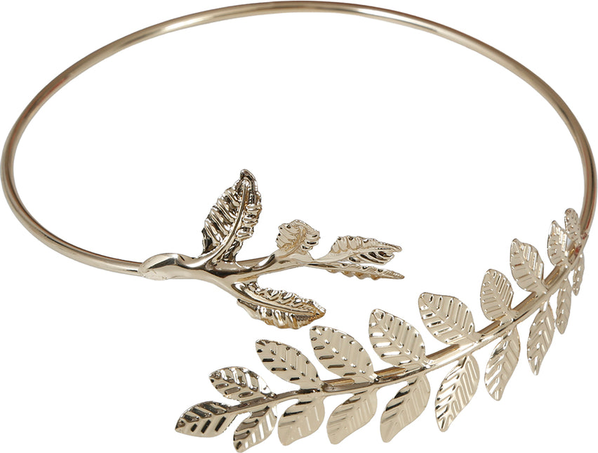 Bracelet en métal en forme de laurier