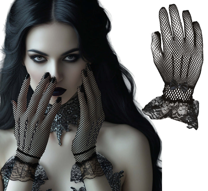 Gants noirs en dentelle