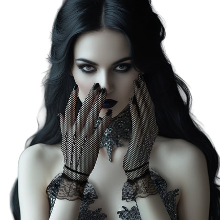 Gants noirs en dentelle