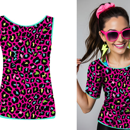 T-shirt léopard 80s